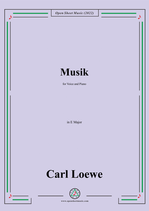 Book cover for Loewe-Musik,in E Major,for Voice and Piano