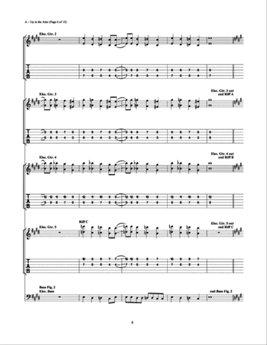 Up in the Attic Up in the Attic Electric Guitar scores gallery preview page 6