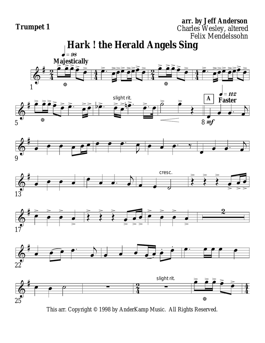 Hark the Herald Angels Sing for Brass Quintet Brass Quintet scores gallery preview page 5