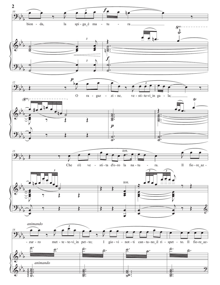 BILLI: E canta il grillo (transposed to E-flat major, bass clef) Voice scores gallery preview page 3