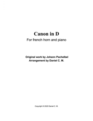 Canon in D for horn and piano