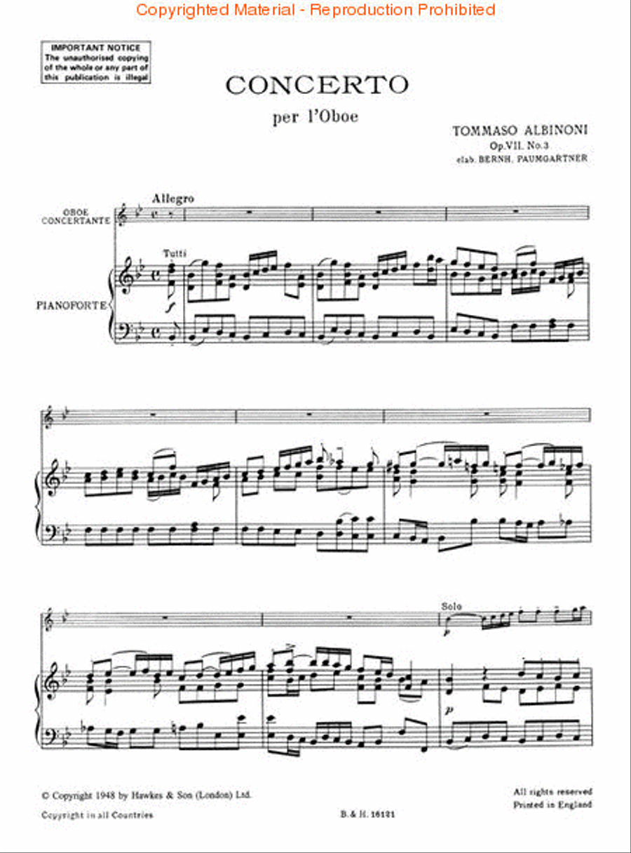 Oboe Concerto, Op. 7, No. 3 Orchestra scores gallery preview page 2