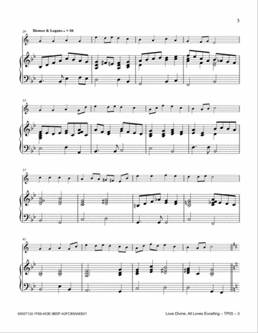 Love Divine, All Loves Excelling Trumpet Solo scores gallery preview page 3