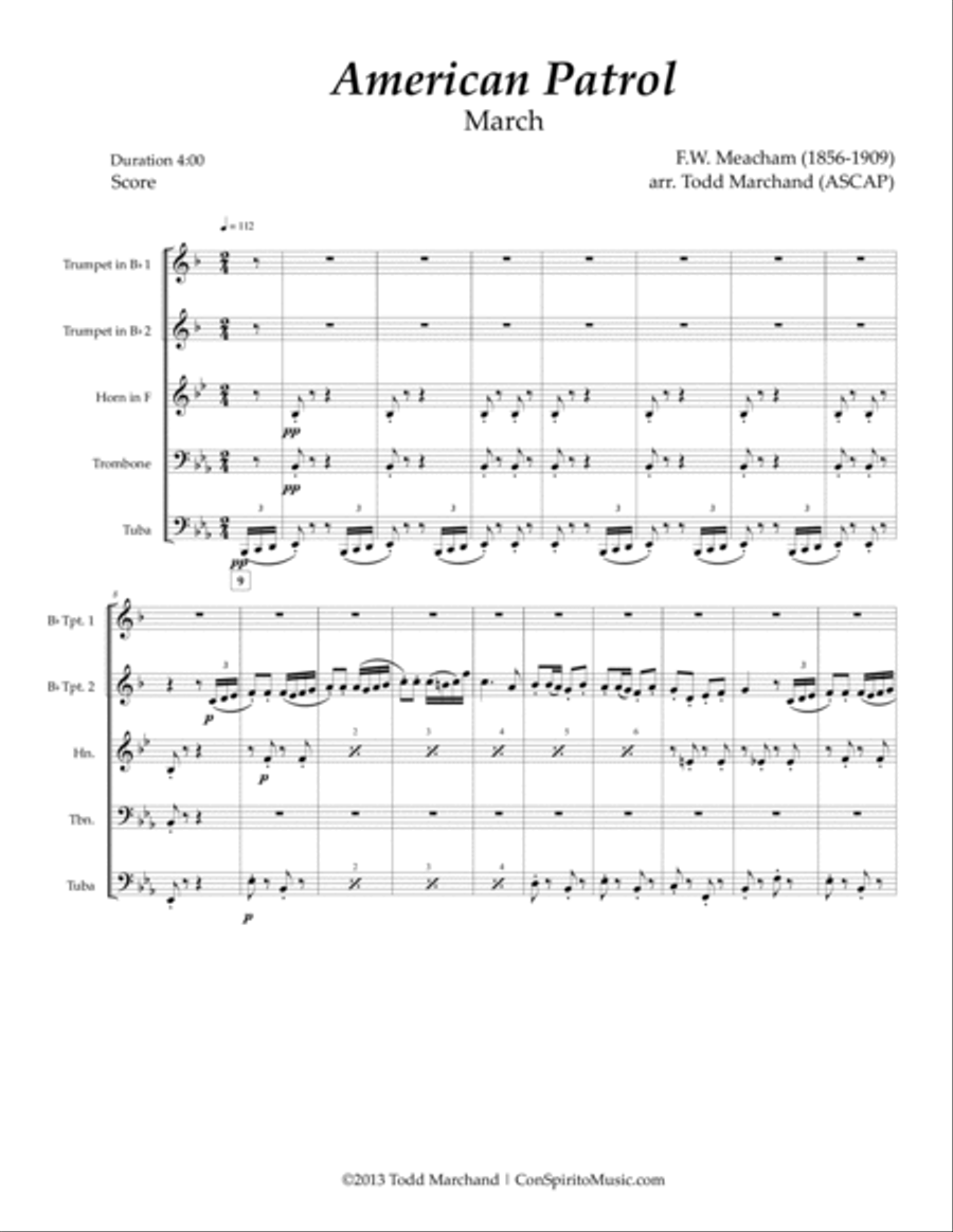 American Patrol - brass quintet Brass Quintet scores gallery preview page 2