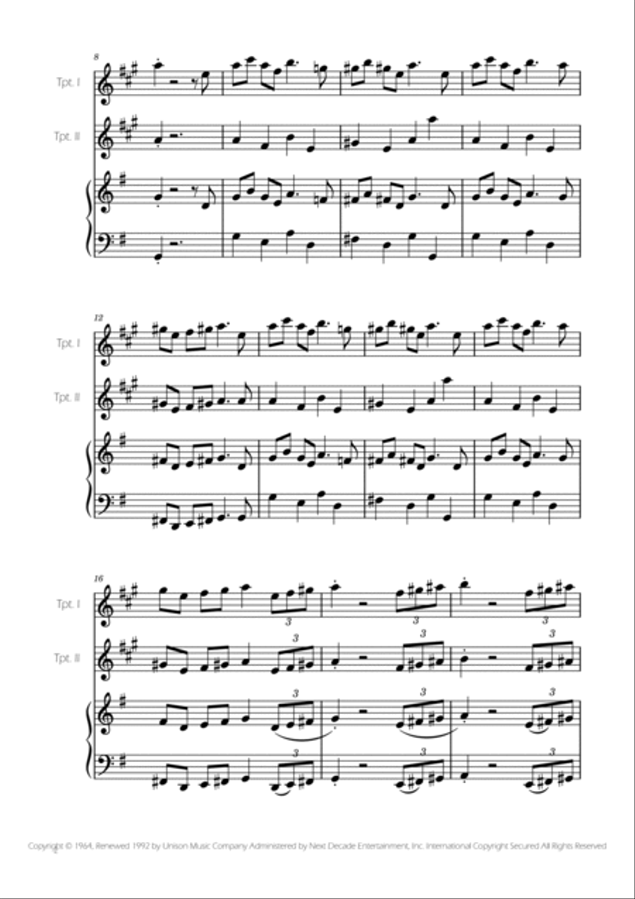 Addams Family Theme Trumpet Duet scores gallery preview page 2