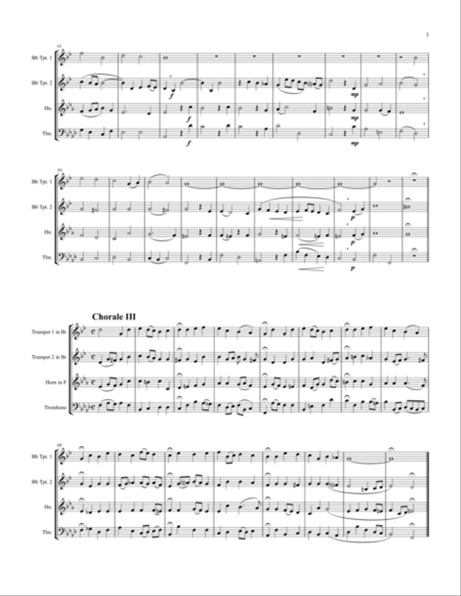 Aus tiefer Noth schrei 'ich zu dir, Op. 23, No. 1 Brass Quartet scores gallery preview page 4