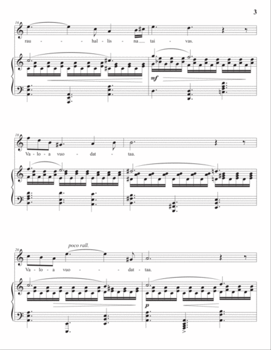 MERIKANTO: Merellä, Op. 47 no. 4 (transposed to A minor) Voice scores gallery preview page 4