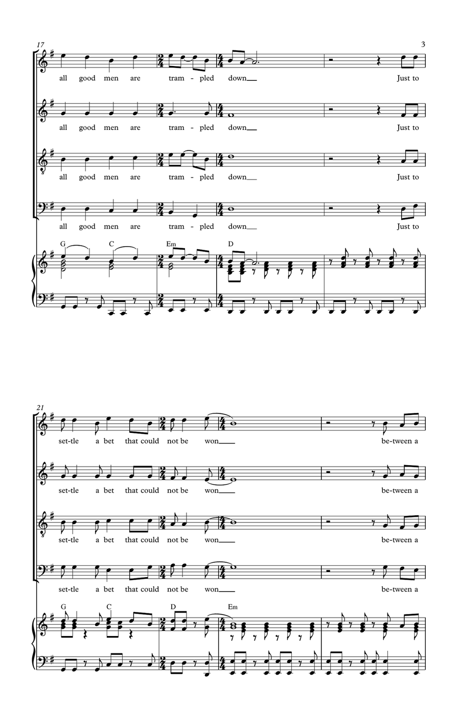 Sorrow 4-Part scores gallery preview page 5