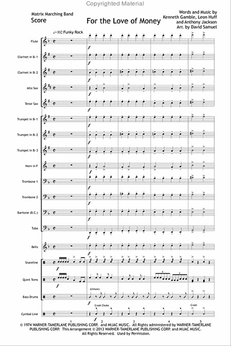For the Love of Money Marching Band scores gallery preview page 2