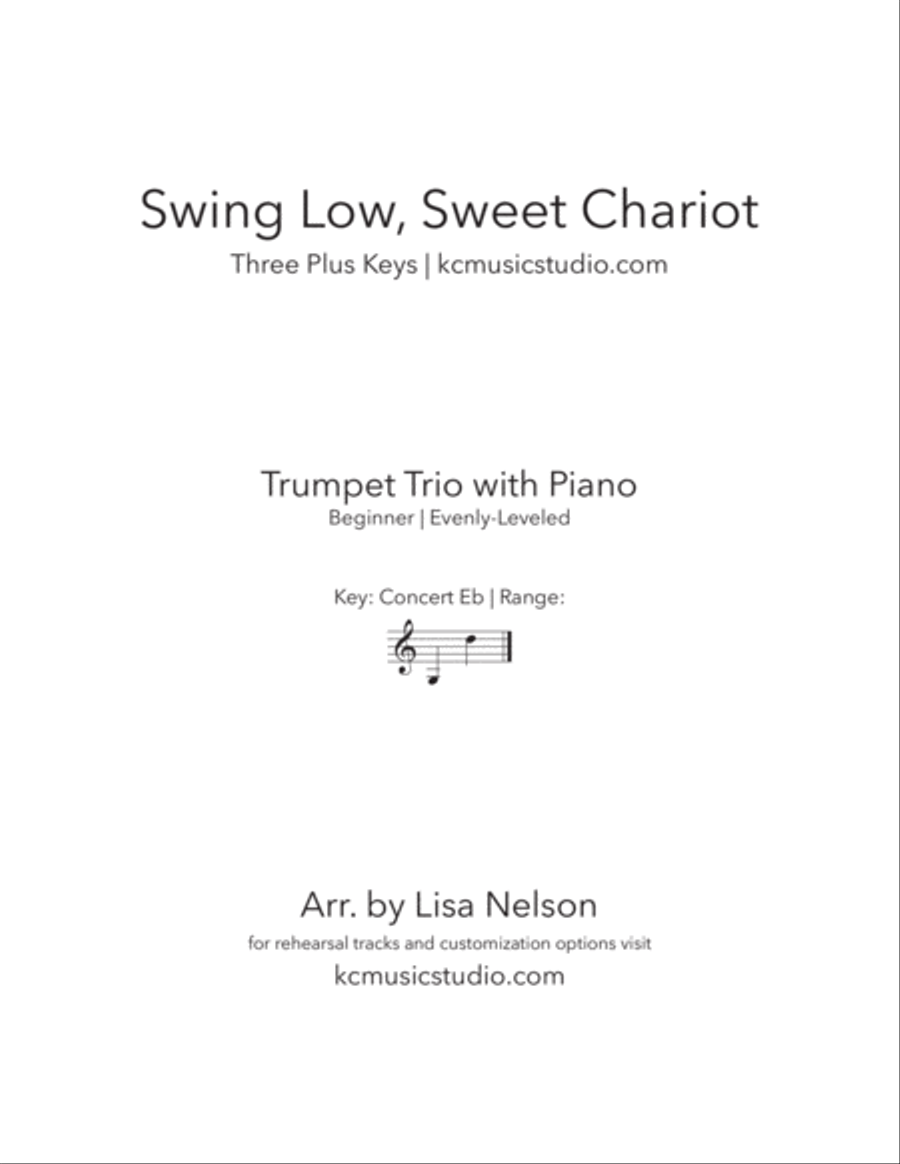 Swing Low, Sweet Chariot - Trumpet Trio with Piano Accompaniment Trumpet Trio scores gallery preview page 1