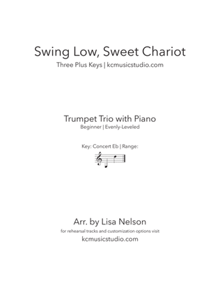 Swing Low, Sweet Chariot - Trumpet Trio with Piano Accompaniment