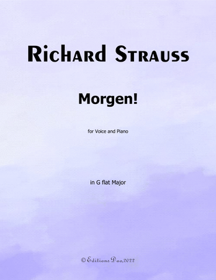 Book cover for Morgen! by Richard Strauss, in G flat Major