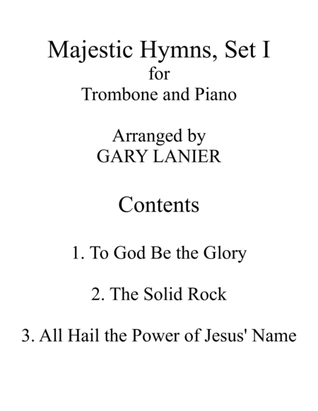 MAJESTIC HYMNS, SET I (Duets for Trombone & Piano) image number null