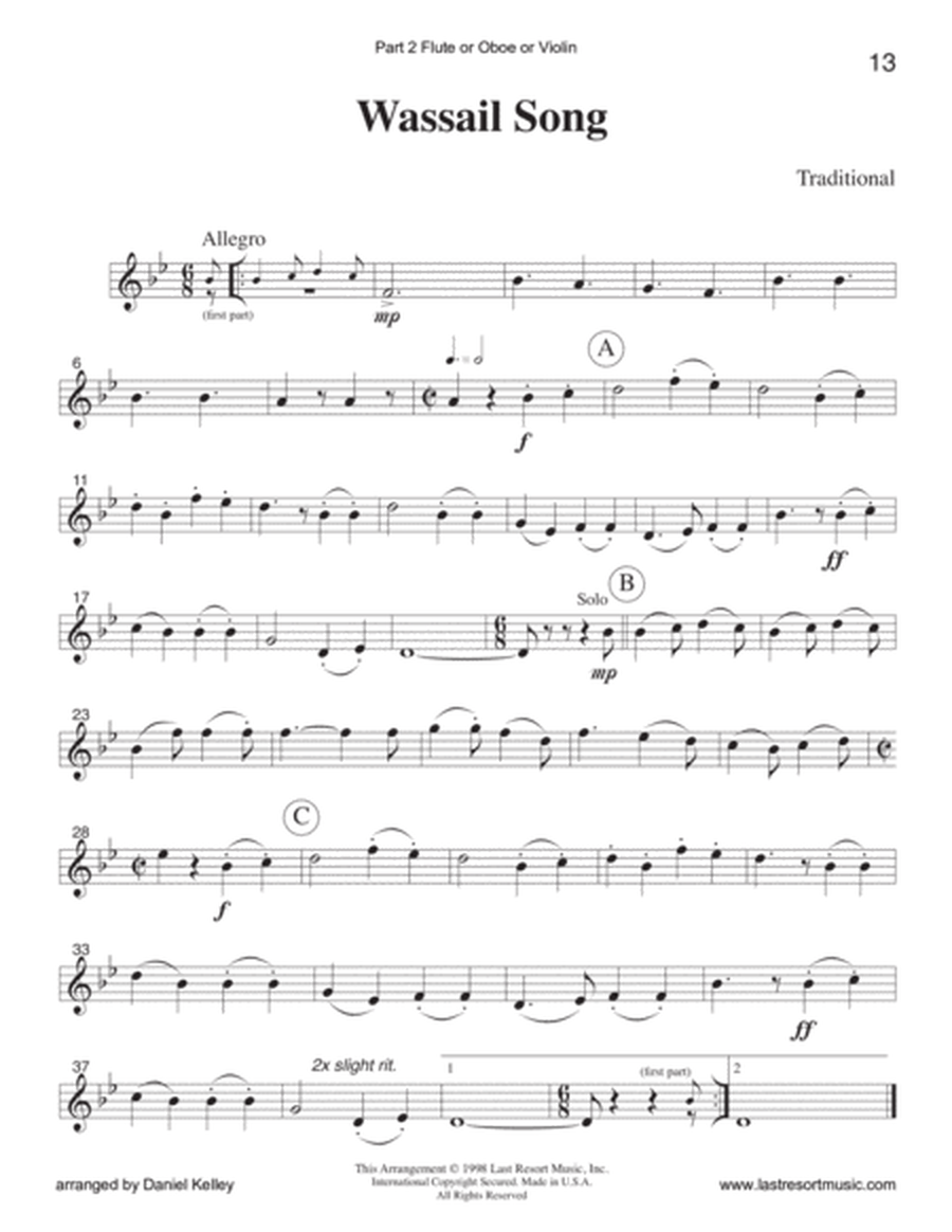 Wassail Song for String Trio (or Wind Trio or Mixed Trio)