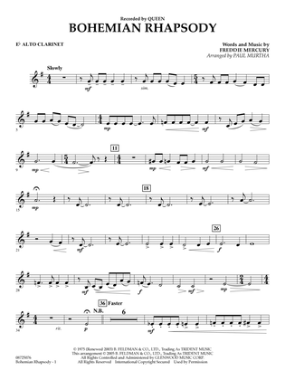 Book cover for Bohemian Rhapsody (arr. Paul Murtha) - Eb Alto Clarinet