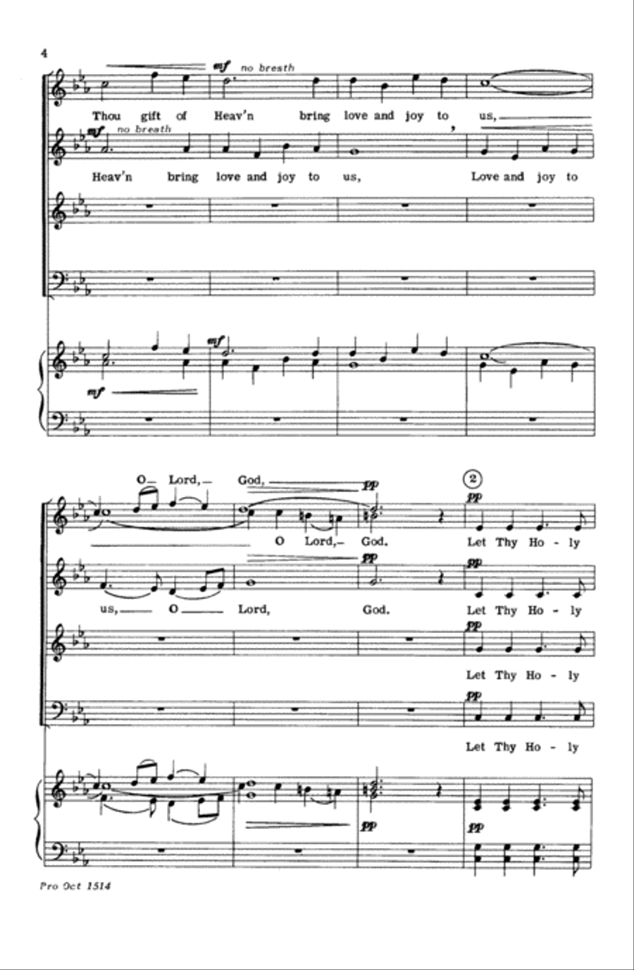 Let Thy Holy Presence 4-Part scores gallery preview page 4