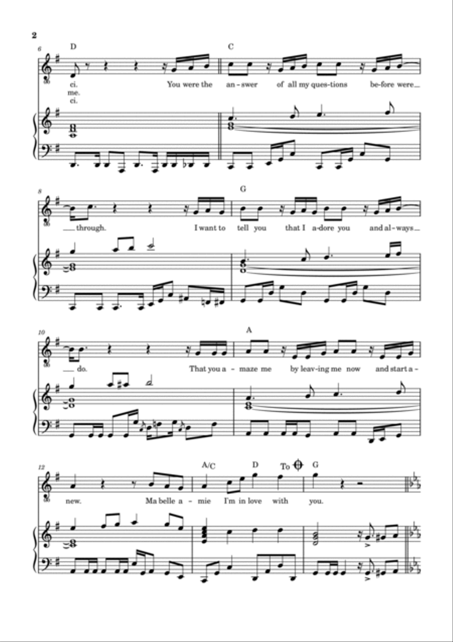 Ma Belle Amie Voice scores gallery preview page 3