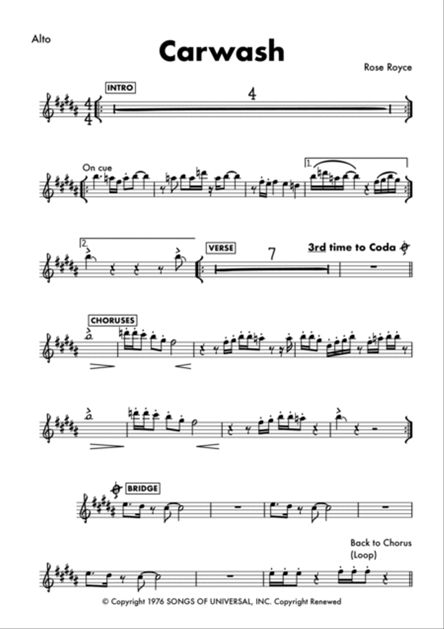 Car Wash Tenor Saxophone scores gallery preview page 3