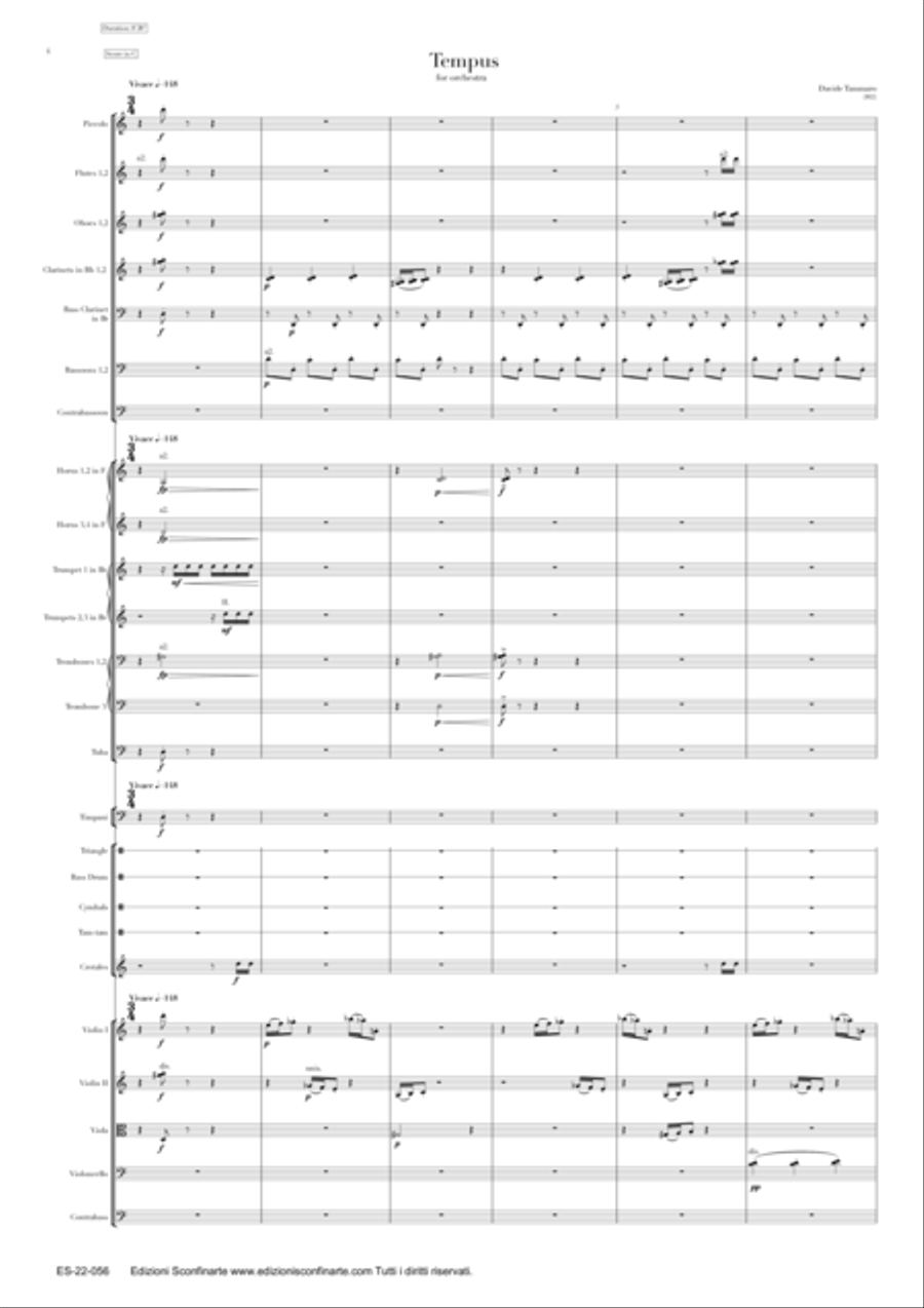 Davide Tammaro: TEMPUS per orchestra (ES-22-056) - Score Only Full Orchestra scores gallery preview page 4