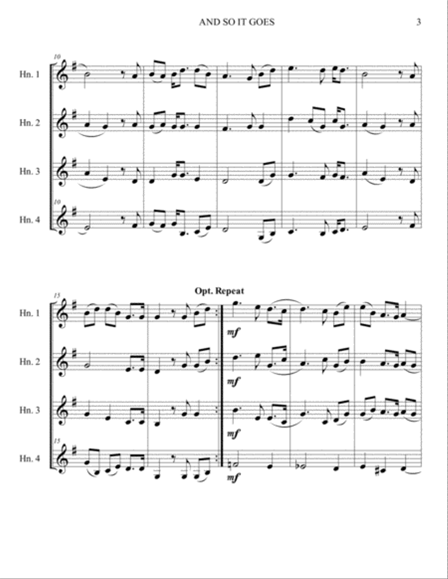 And So It Goes Brass Ensemble scores gallery preview page 3
