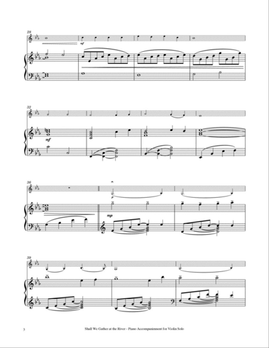 Shall We Gather at the River - Violin Solo with Piano Accompaniment Violin Solo scores gallery preview page 4