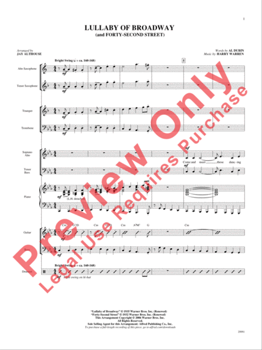 Lullaby of Broadway (and Forty-Second Street) Choir scores gallery preview page 2
