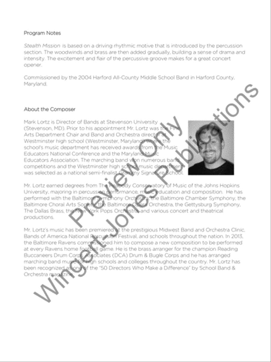 Stealth Mission Stealth Mission Concert Band scores gallery preview page 3
