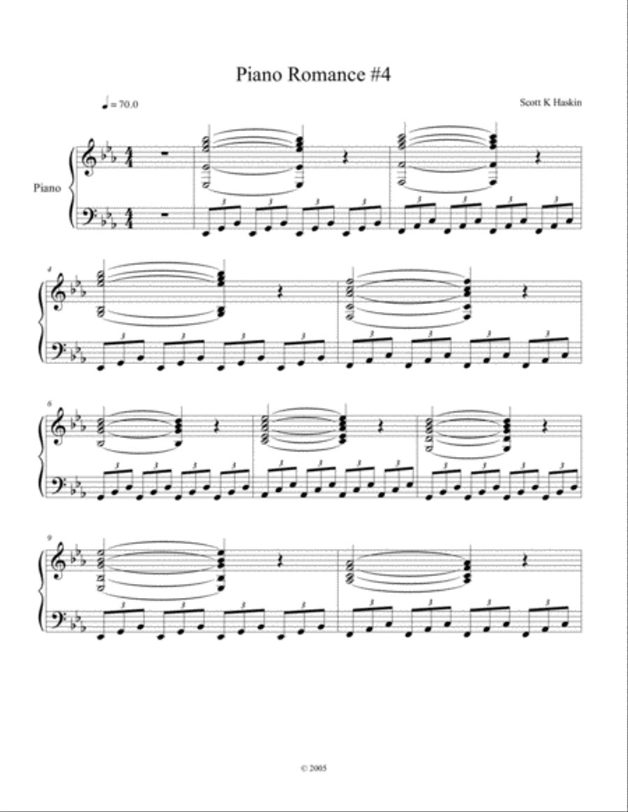 Piano Romance #4 Piano Romance #4 Piano Solo scores gallery preview page 1