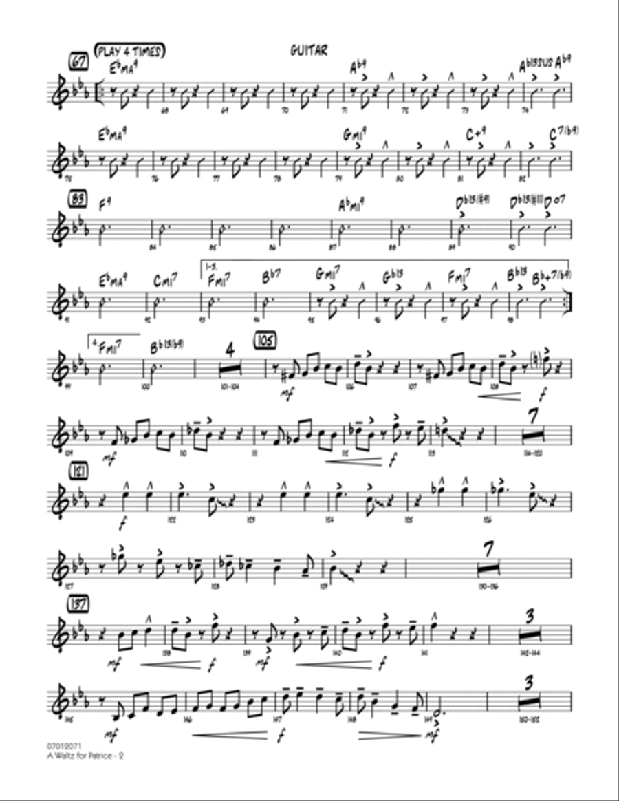 A Waltz for Patrice - Guitar Jazz Ensemble scores gallery preview page 2