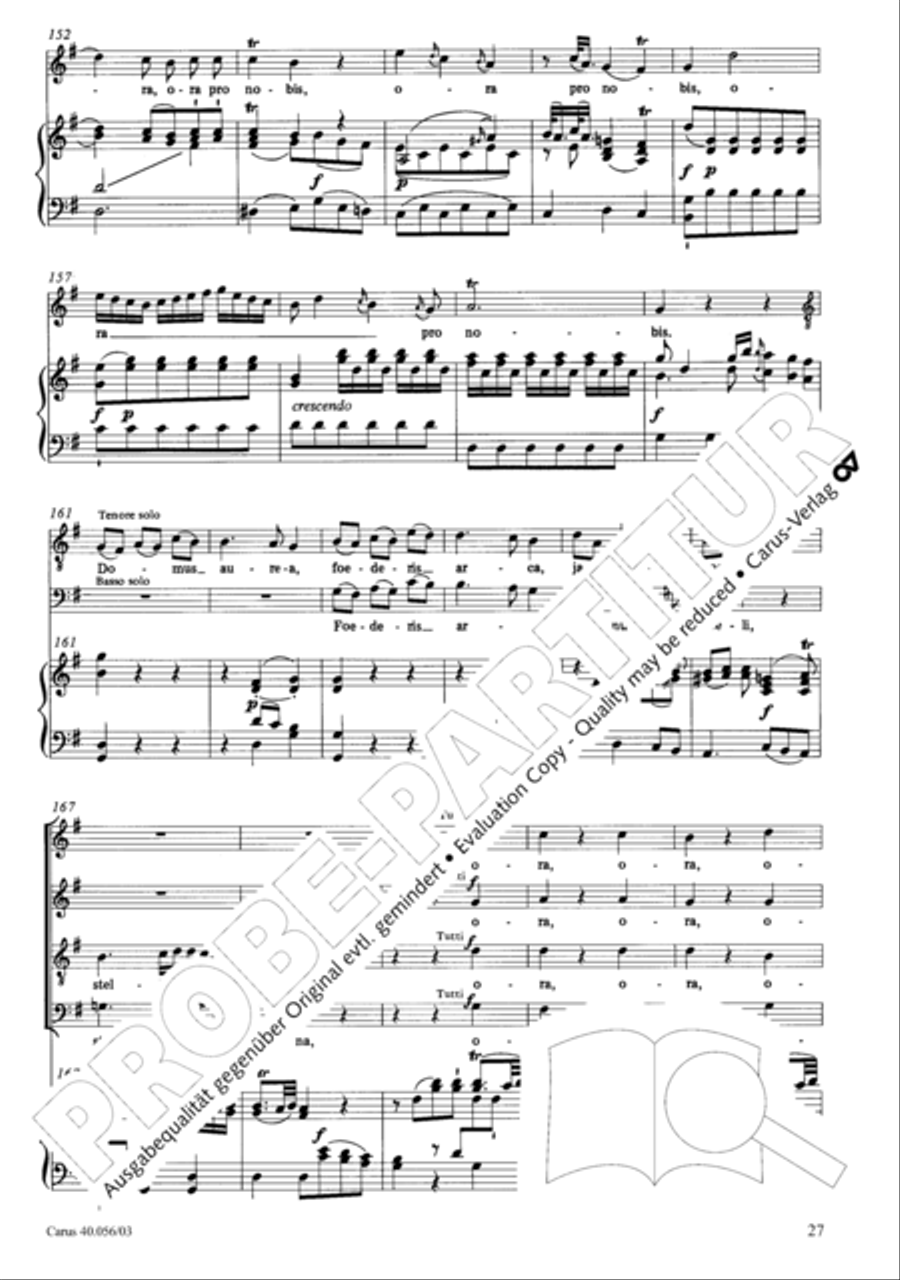 Litaniae Lauretanae B.M.V. in D 4-Part scores gallery preview page 28