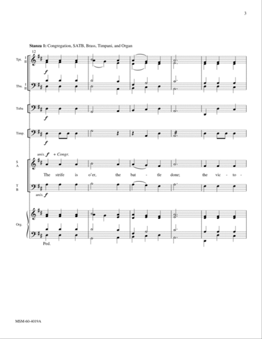 The Strife is O'er Choir scores gallery preview page 3