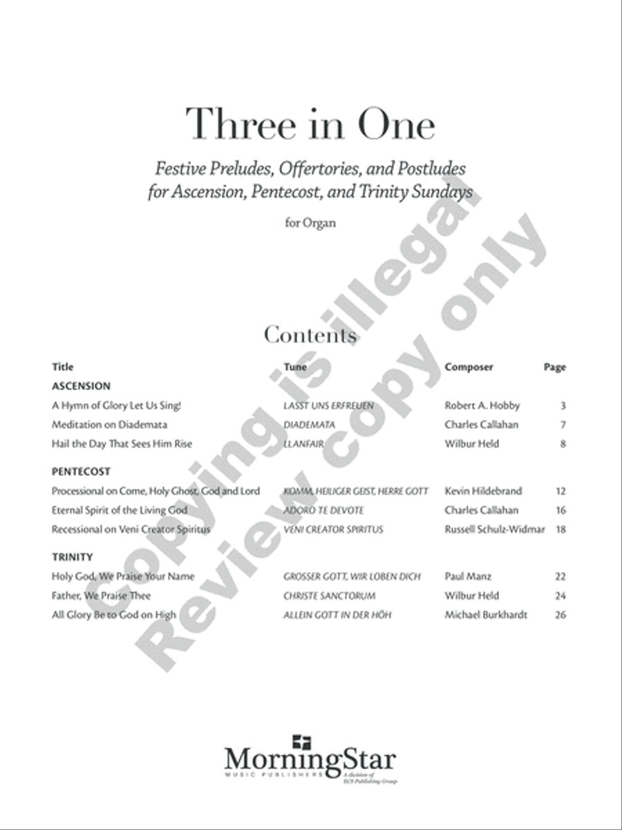 Three in One Three in One Organ scores gallery preview page 3