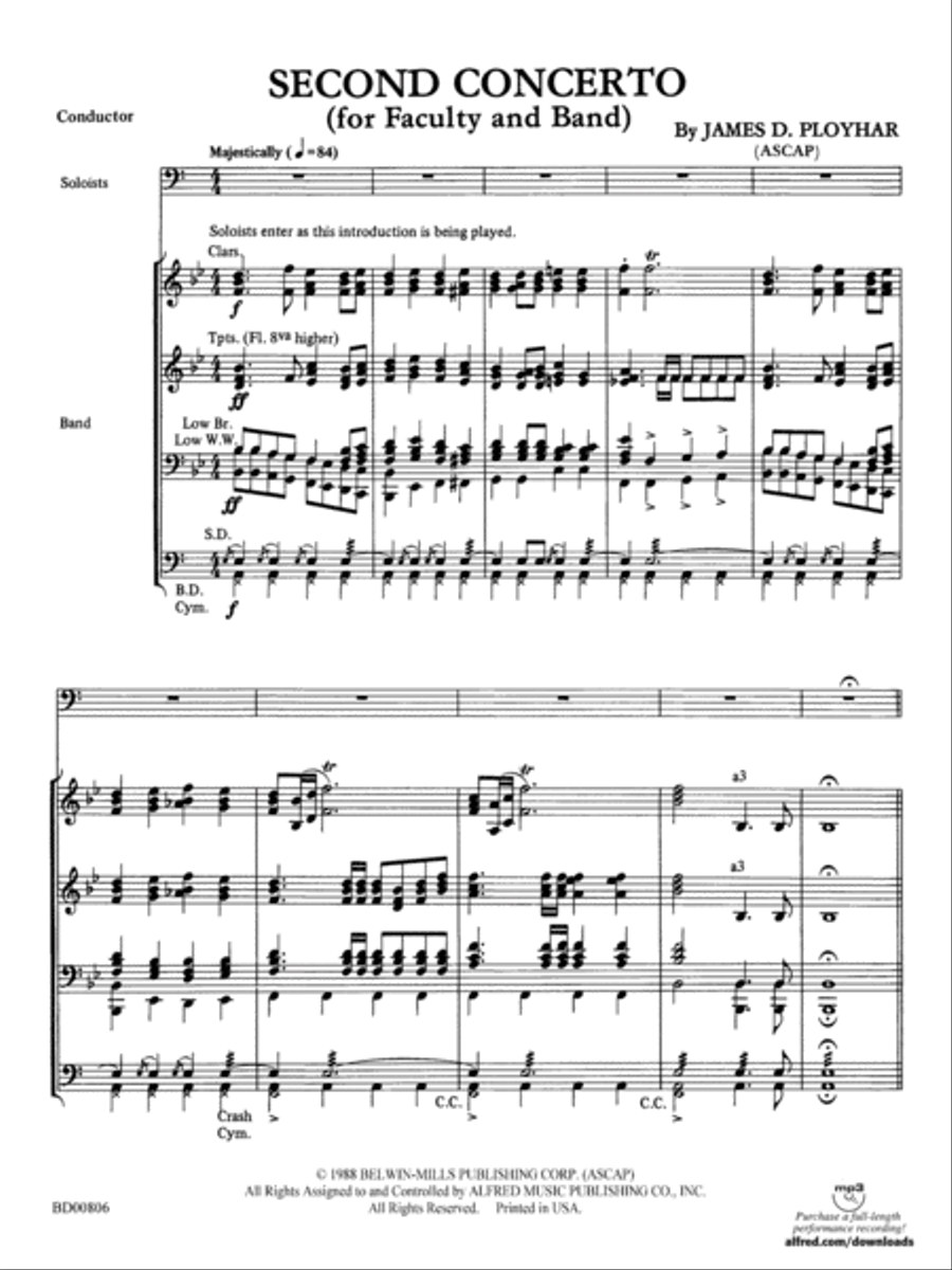 Second Concerto for Faculty and Band: Score Concert Band scores gallery preview page 3