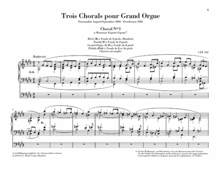 3 Chorals pour Grand Orgue