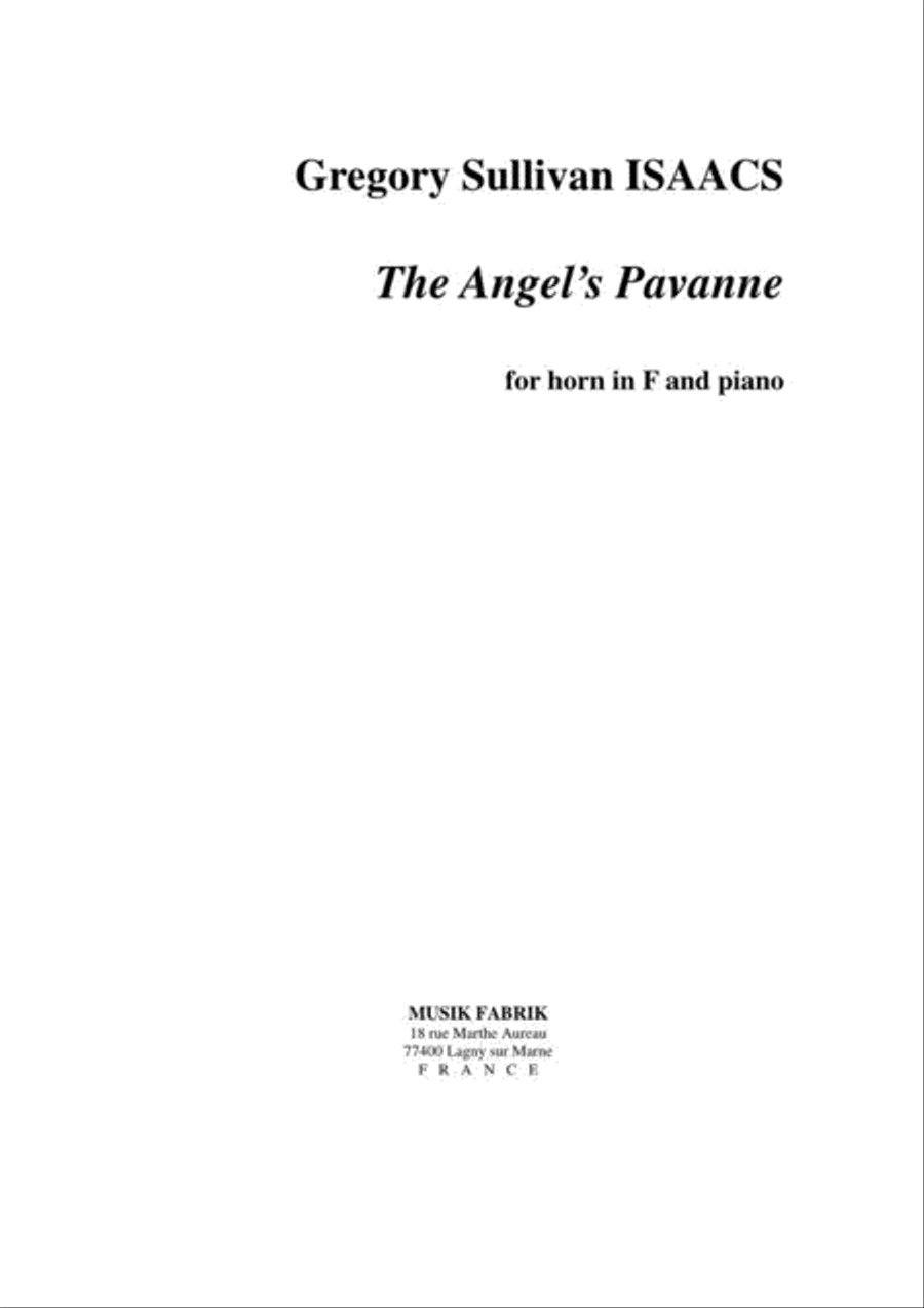 The Angel's Pavanne Piano scores gallery preview page 1