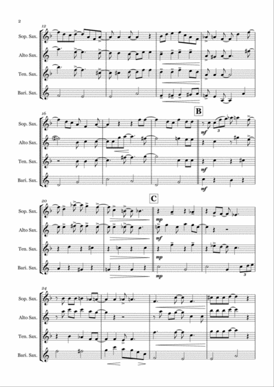 You've Got A Friend In Me Saxophone Quartet scores gallery preview page 2