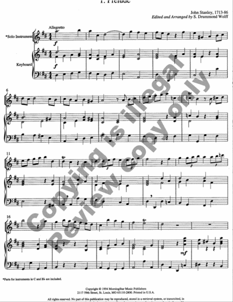 Baroque Music for Solo Instrument & Keyboard, Set, III Piano scores gallery preview page 10
