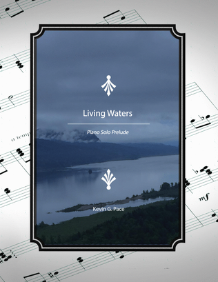 Book cover for Living Waters, piano solo prelude