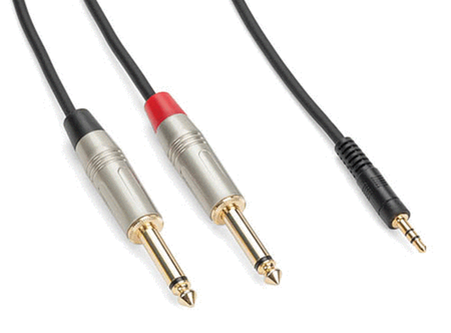 Tourtek Pro – 1/8″ TRS (Stereo) to Dual 1/4″ TS (Metal) Cable