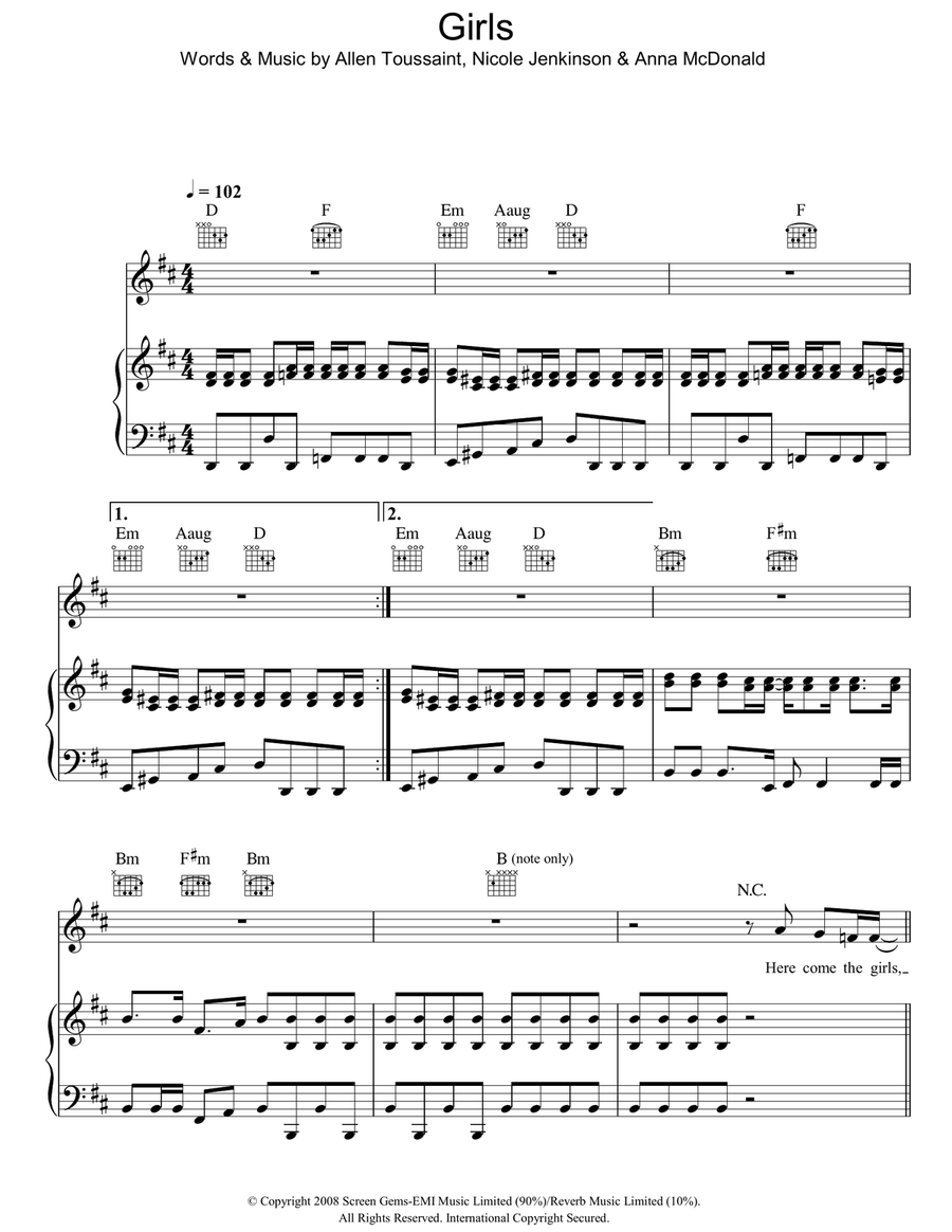Girls Acoustic Guitar scores gallery preview page 1