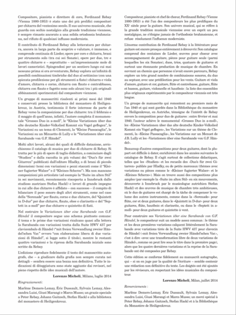 Variations on a Sarabande by Haendel Classical Guitar scores gallery preview page 2