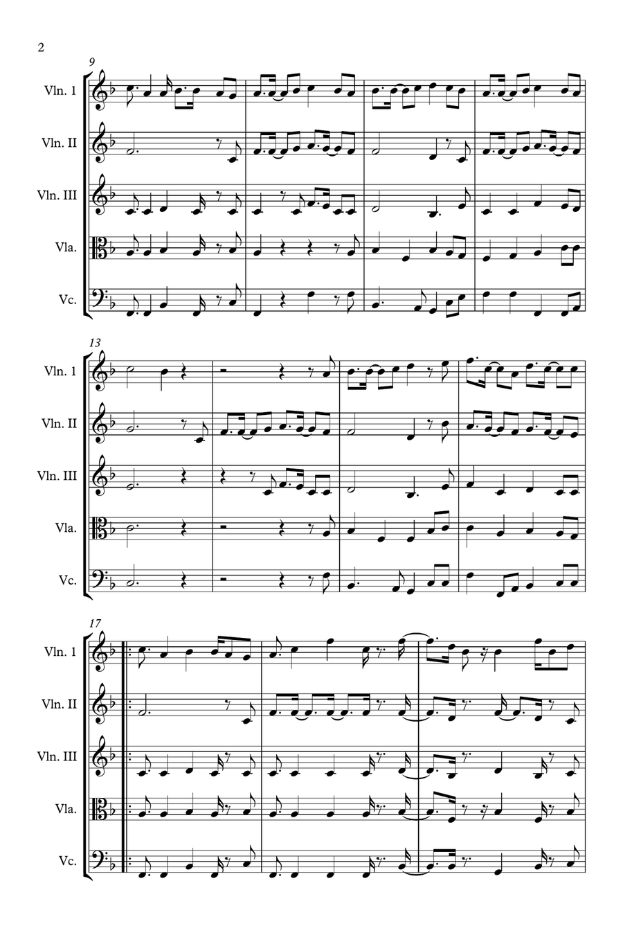 Ga gona ya tshwanang le Jesu String Quintet scores gallery preview page 2