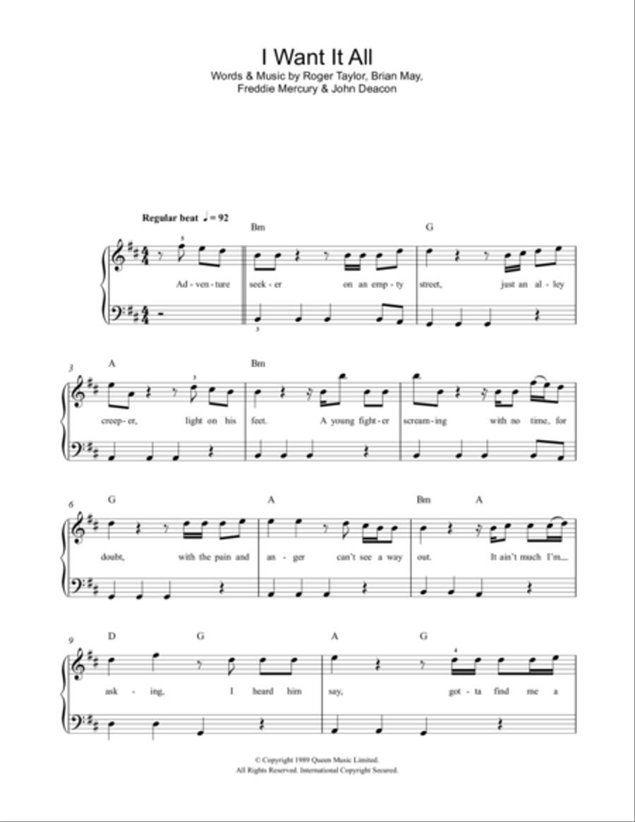 I Want It All Voice scores gallery preview page 1