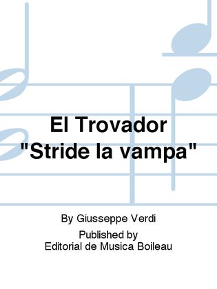 Book cover for El Trovador "Stride la vampa"