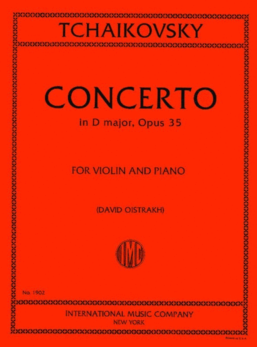 Tchaikovsky - Concerto Op 35 D Violin/Piano