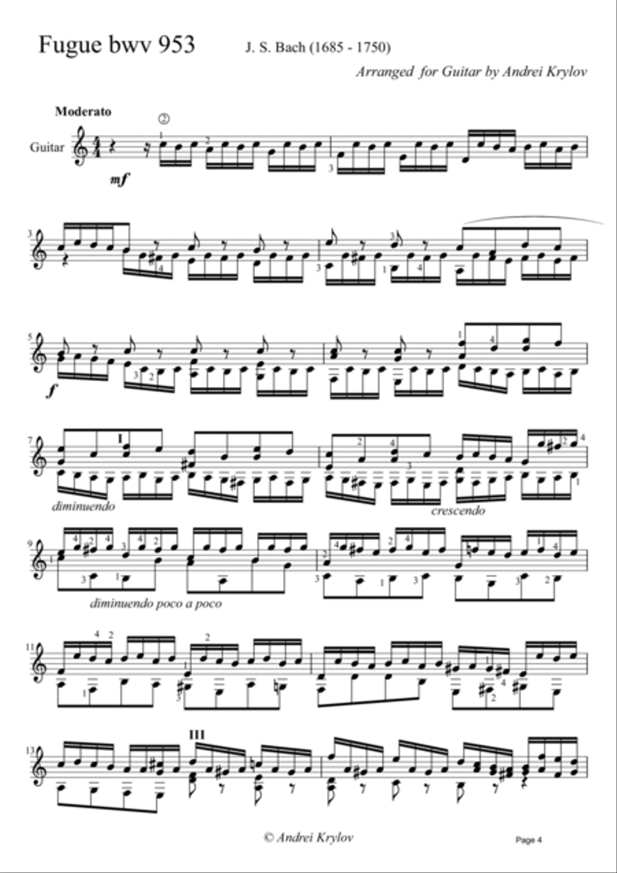 8 favorite pieces by J.S.Bach. Jesu Joy, Arioso, Sheep may safely graze, Sleepers awake etc. arrange Classical Guitar scores gallery preview page 6