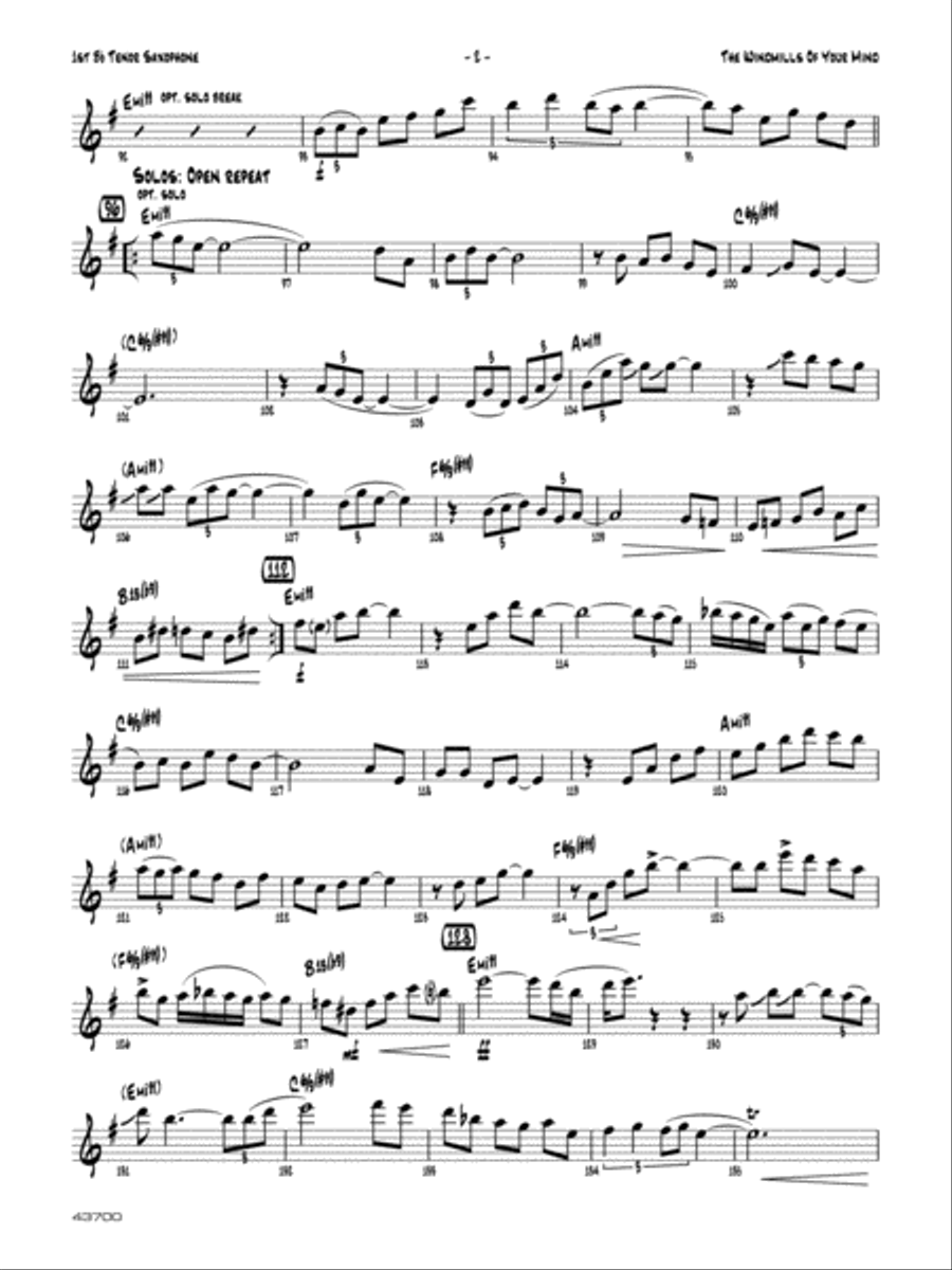 Windmills of your mind saxophone online