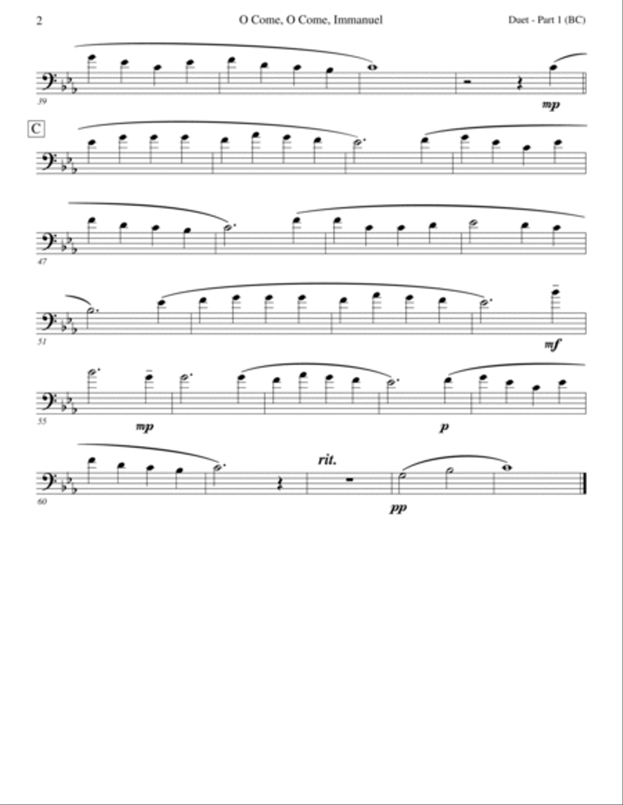 O Come, O Come, Immanuel (Emmanuel) Trombone Duet scores gallery preview page 5