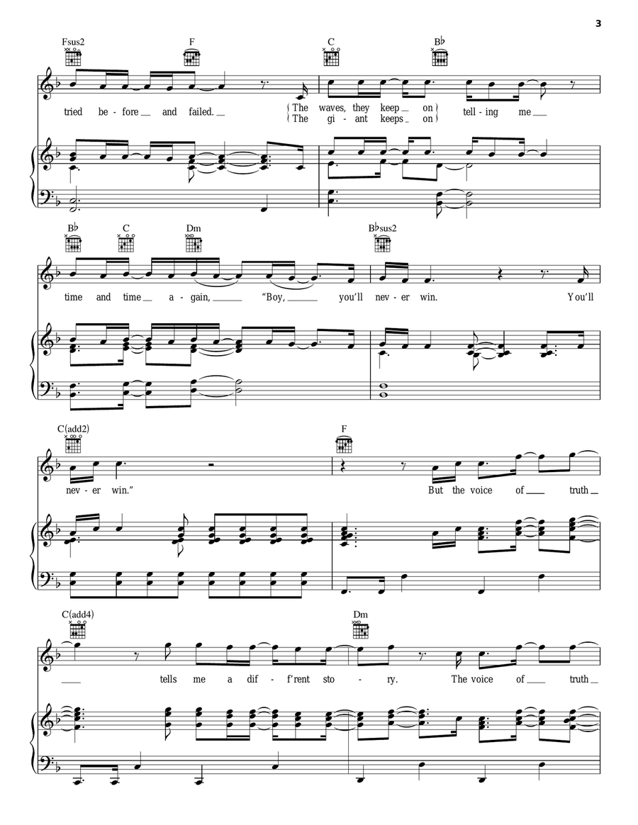 Voice Of Truth Piano, Vocal, Guitar scores gallery preview page 3