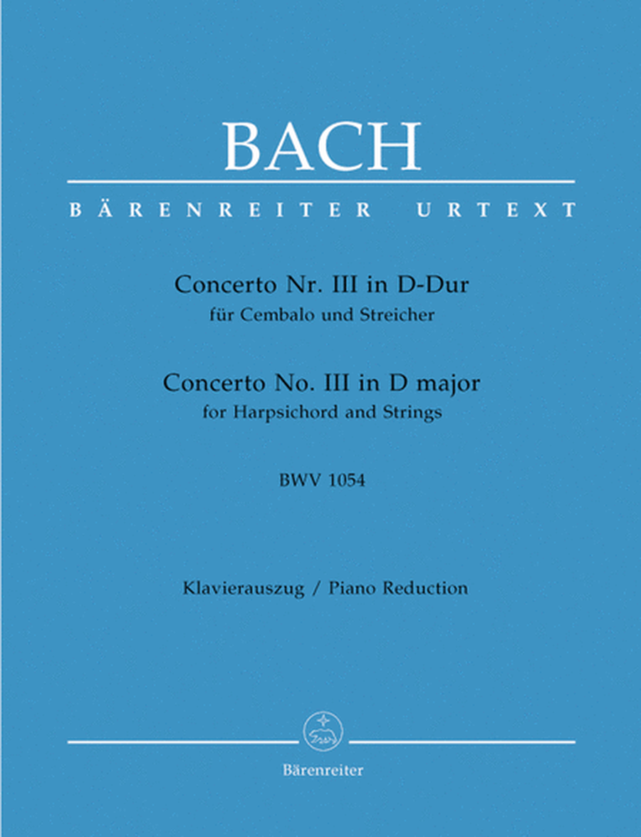 Concerto for Harpsichord and Strings No. 3 D major BWV 1054